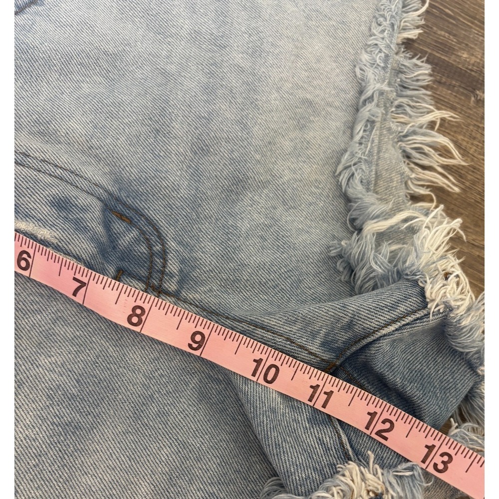 Madewell Distressed 100% Cotton Relaxed Denim Cutoff Shorts Raw Hem Size 27 - Picture 5 of 6